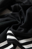 Gray Morn Varsity Striped Detail Cropped Pullover Wide Leg Pants 2pcs Outfit