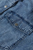 Beau Blue Chest Pocket Raw Hem Denim Loose Shirt Dress