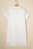 Rose Red Solid Color Eyelet Embroidered T Shirt Mini Dress