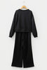 Gray Morn Varsity Striped Detail Cropped Pullover Wide Leg Pants 2pcs Outfit