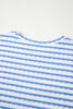 Pink Striped Print Short Sleeve Top and Pocket Shorts Set