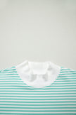 Pink Stripe Oversize Mock Neck Sweatshirt and Shorts Set