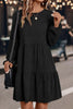 Mist Green Lantern Sleeve Tiered Mini Dress