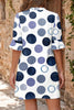 Green Polka Dot Print Flounced Half Sleeve Casual Vacation Style Mini Dress