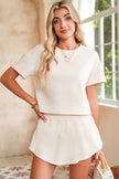 Black Cropped Tee and Ruffle High Waist Skort Set