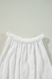 White Lace Sleeveless Knot Hollow Out Back Tied Waist Mini Dress