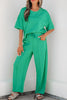 Mint Green Drop Shoulder Boxy Tee and Barrel Pants Set