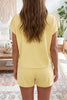 Mist Blue Loose Polo Tee Elastic Waist 2pcs Short Set