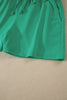 Sea Green Solid Color Loose Tee Drawstring Shorts 2pcs Outfit