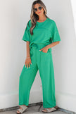 Mint Green Drop Shoulder Boxy Tee and Barrel Pants Set