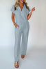 Light Grey Half Zip Polo Tee Casual Pant Set