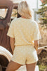White Polka Dot Short Sleeve Loose Top Drawstring Shorts Set