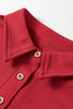 Mist Blue Loose Polo Tee Elastic Waist 2pcs Short Set