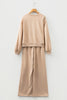 Gray Morn Varsity Striped Detail Cropped Pullover Wide Leg Pants 2pcs Outfit