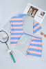 Pink Stripe Exposed Seam Mixed Patchwork Loose Short Set