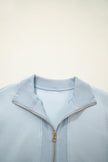Light Grey Half Zip Polo Tee Casual Pant Set