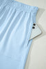 Beige Stitched Detail Loose Tank Top Cotton 2pcs Short Set
