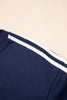 Gray Morn Varsity Striped Detail Cropped Pullover Wide Leg Pants 2pcs Outfit