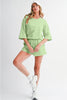 Bonbon Loose V Neck Tee and Drawstring Shorts Set
