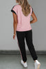 Black Color Block Trim 2 Tone Contrasted Tank and Pants Set